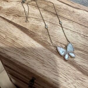 Gold tone butterfly Necklace "18